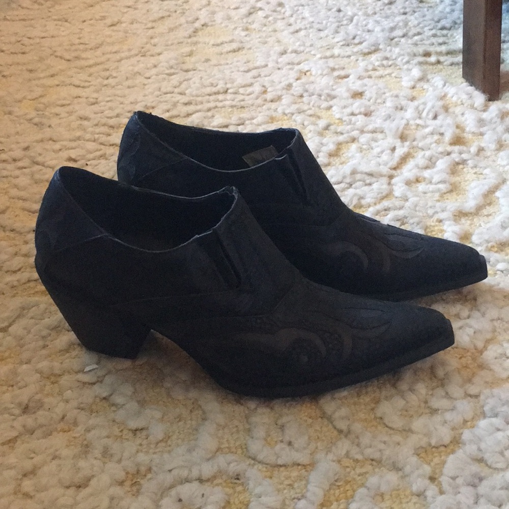 Black cowgirl boot ankle booties